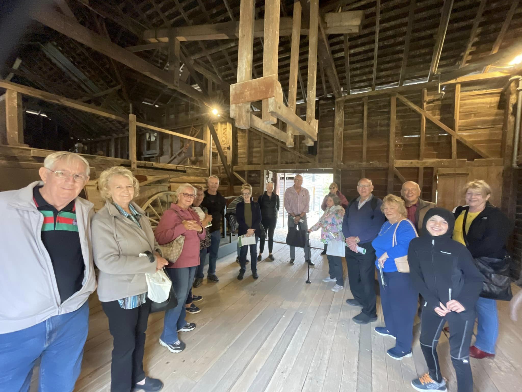 Tour group in the stable